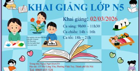 KHAI GIẢNG KHÓA HỌC TIẾNG NHẬT N5 NGÀY 02 THÁNG 03 NĂM 2026
